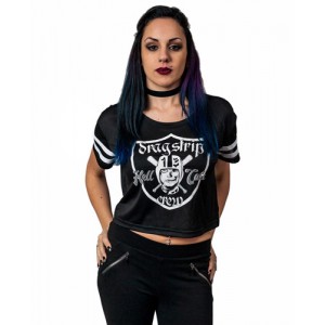 Dragstrip Kustom. Hell Cats Cropped Mesh Tee 